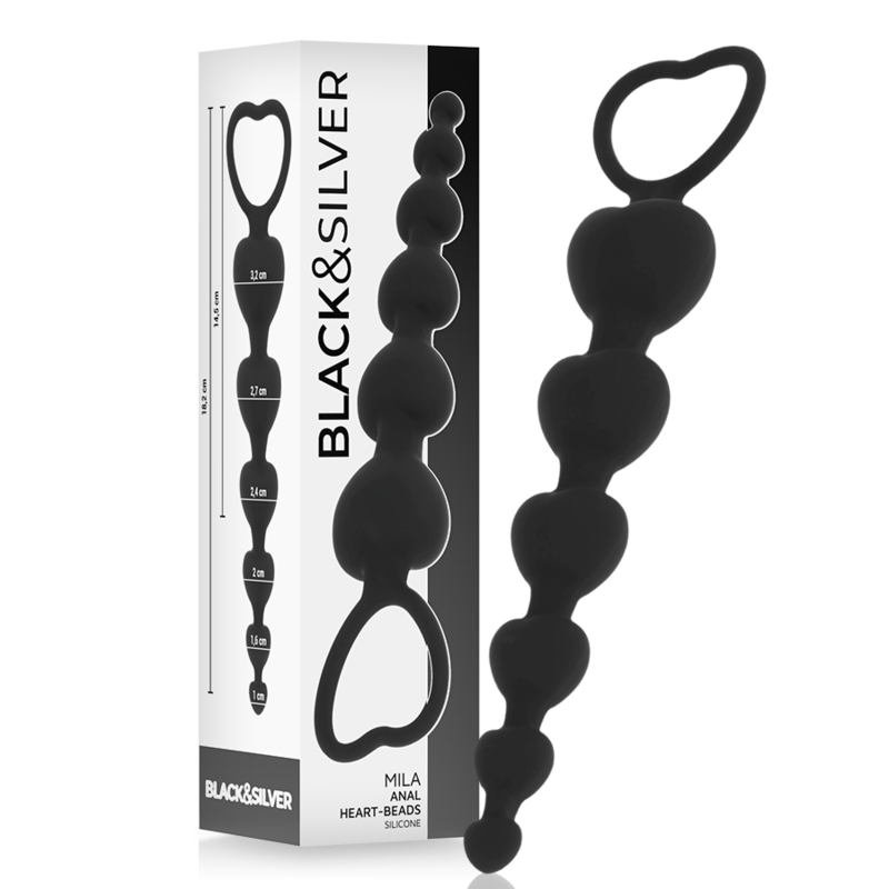 BLACK&SILVER Mila – Anal-Herzkette, 18 cm