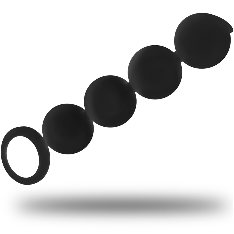 BLACK&SILVER Lennon – Analkugelkette mit 4 Silikonkugeln, 15 cm