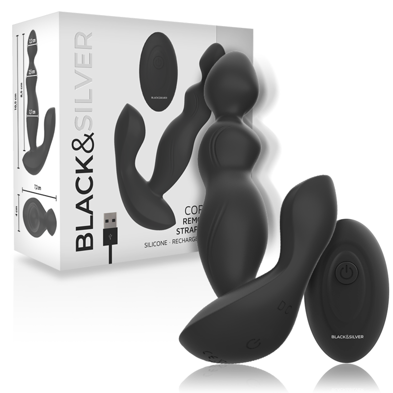 BLACK&SILVER – TELECOMANDO IN SILICONE PLUG ANALE CORA