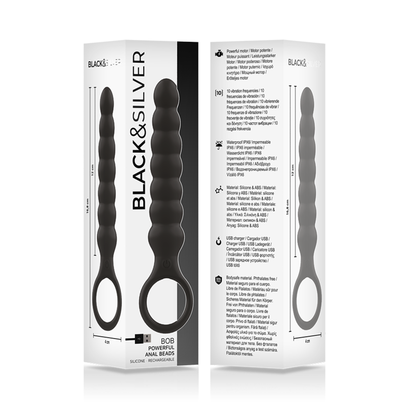 BLACK&SILVER – BOB POWERFUL SILICONE ANAL DILATOR