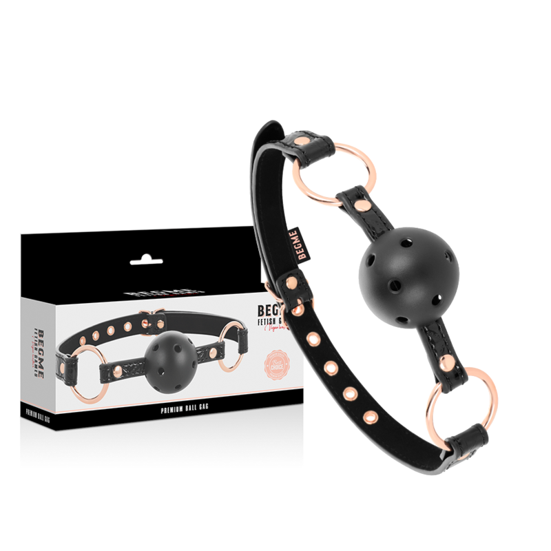 BEGME – BLACK EDITION BALL GAG VEGAN IN PELLE