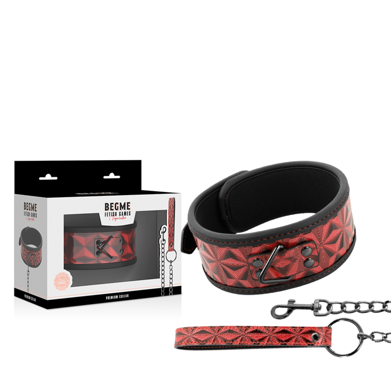 BEGME Red Edition – Collier en cuir végan premium édition rouge avec doublure en néoprène