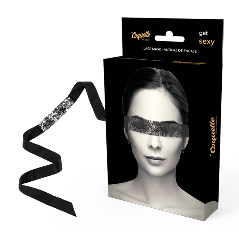 COQUETTE CHIC DESIRE – Maschera in pizzo nero con nastro