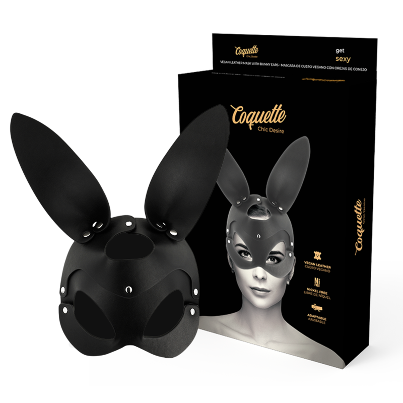 COQUETTE CHIC DESIRE – MASCHERA VEGANA IN PELLE CON ORECCHIE DI