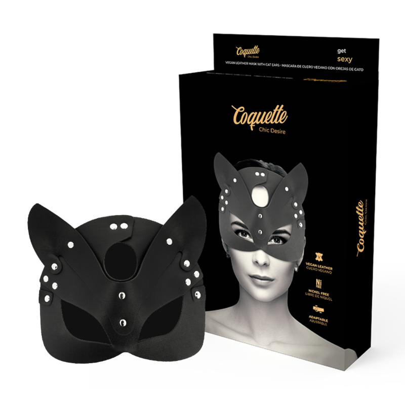 COQUETTE CHIC DESIRE – MASCHERA VEGANA IN PELLE CON ORECCHIE DI