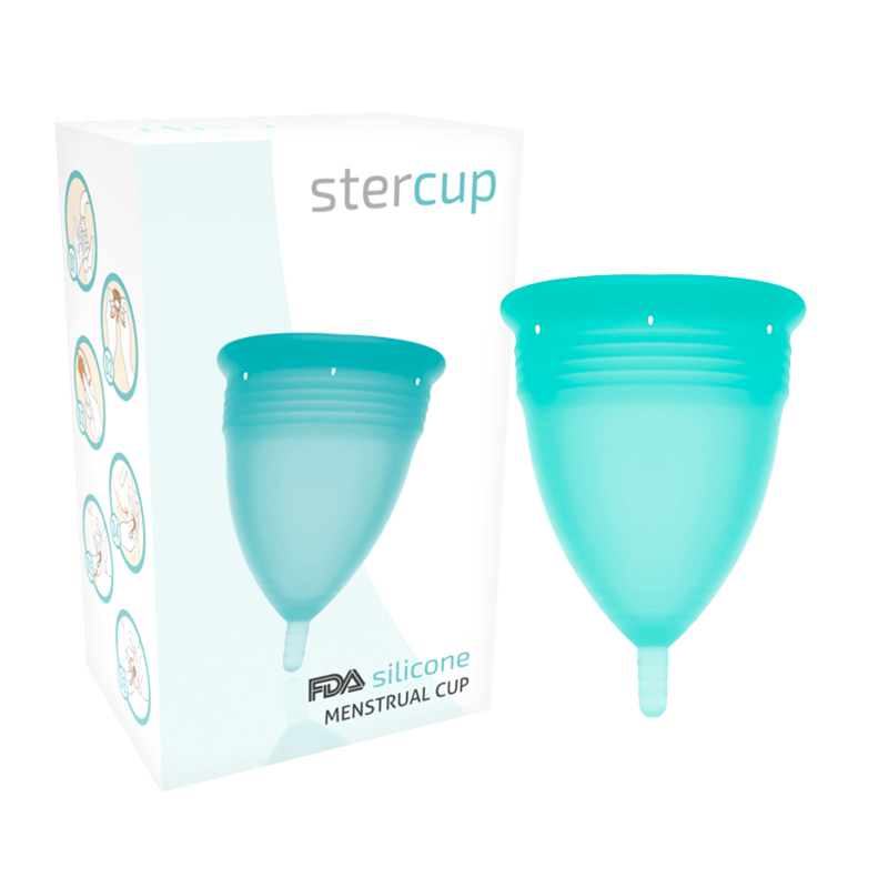 STERCUP – FDA-zugelassener Silikon-Menstruationsbecher, Aquamarin