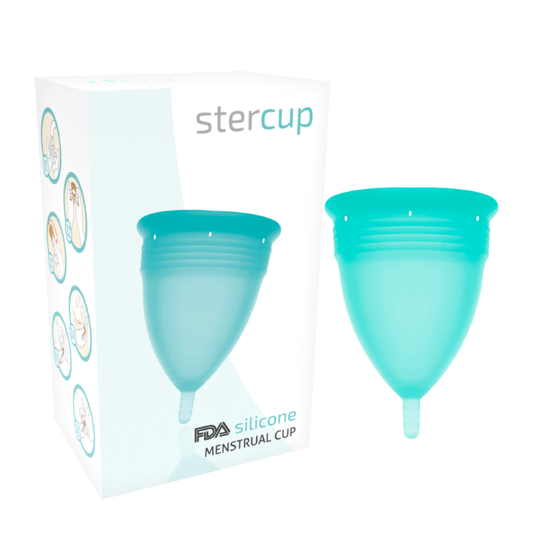 STERCUP – COUPE MENSTRUELLE EN SILICONE FDA AIGUE-MARINE – TAILLE