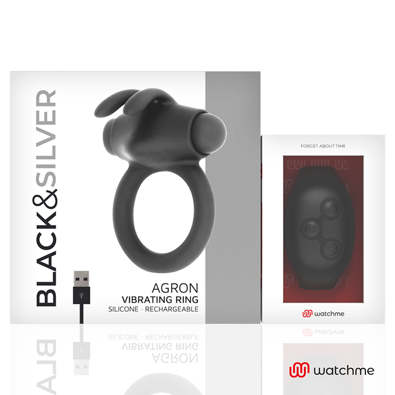 BLACK&SILVER Agron – Cockring-Uhr mit Fernbedienung