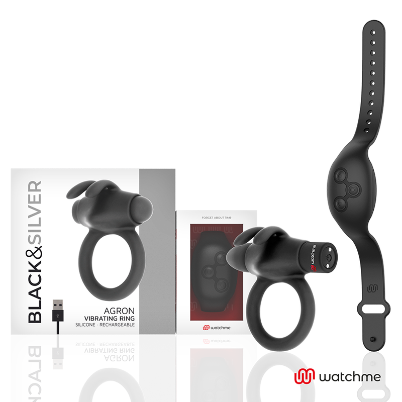 BLACK&SILVER Agron – Cockring-Uhr mit Fernbedienung