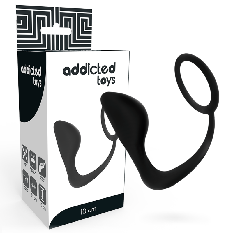 ADDICTED TOYS – Plug anale con anello pene nero