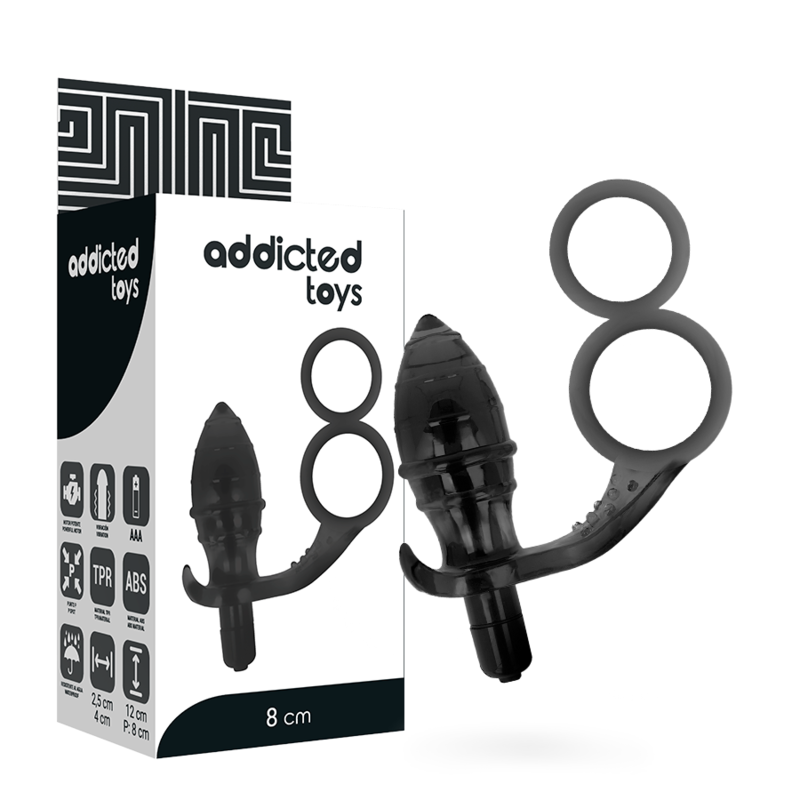 ADDICTED TOYS – Plug anale con doppio anello nero