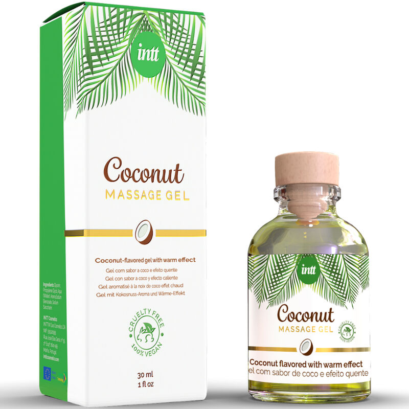 INTT Veganes Massagegel – Kokosnussgeschmack mit Wärmeeffekt