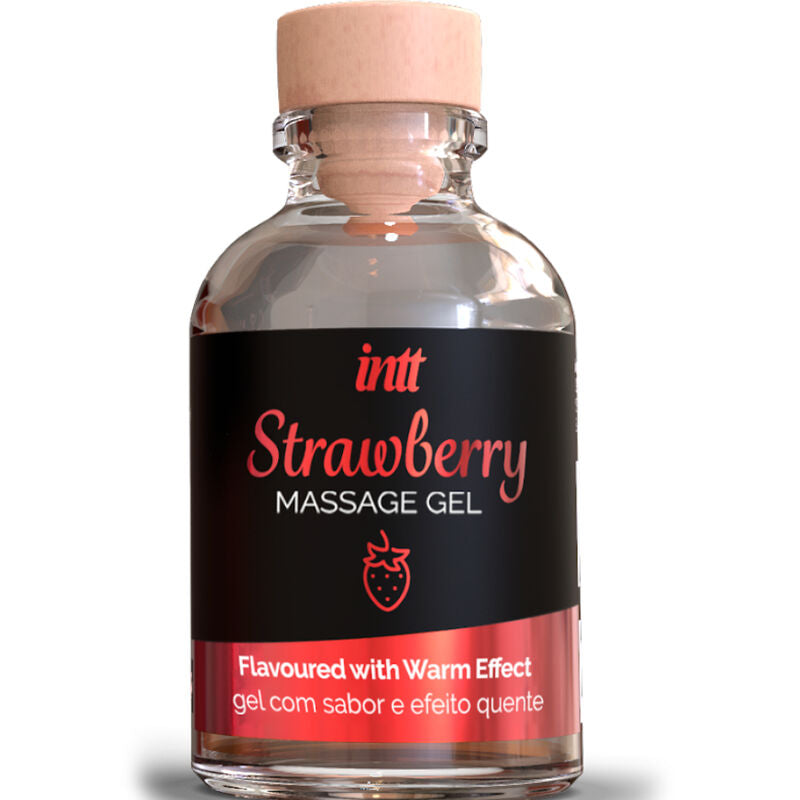 INTT Massage & Oral Sex – Massagegel mit Erdbeergeschmack und Wärmeeffekt