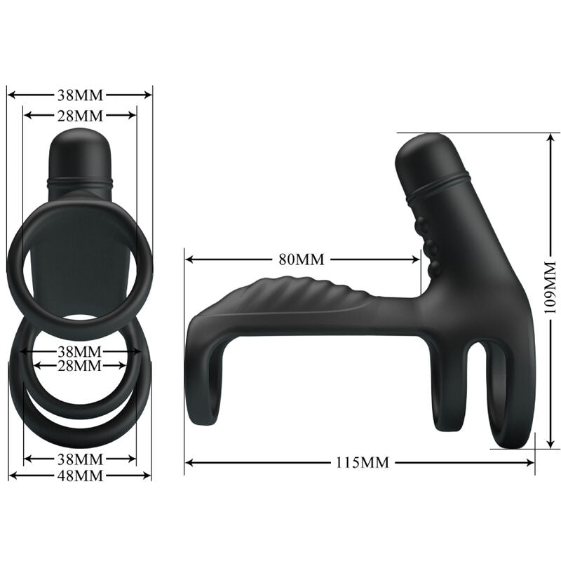PRETTY LOVE – Elastische Penishülle mit Vibrationsring
