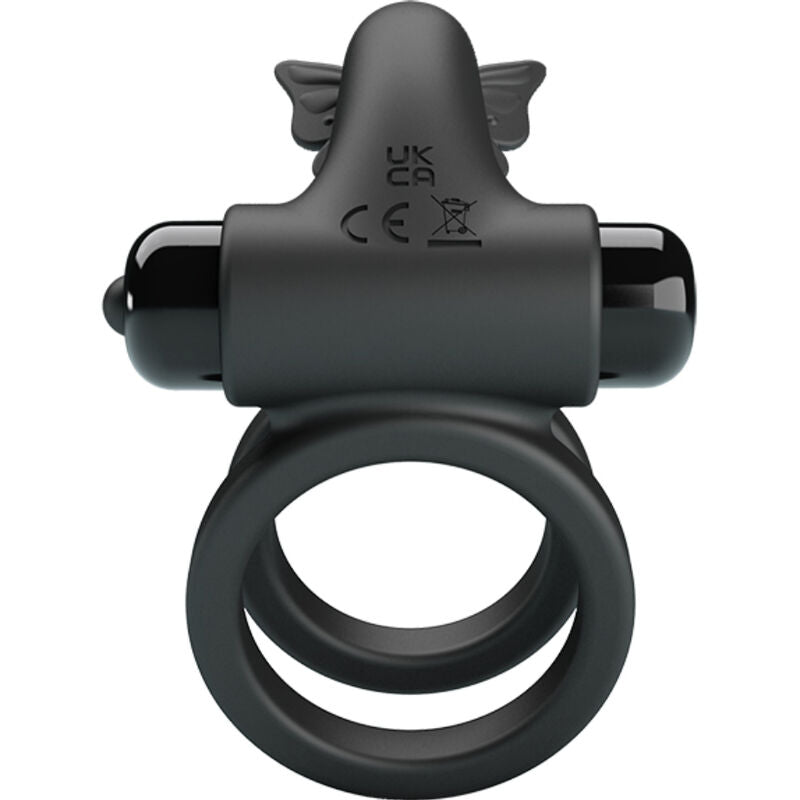 PRETTY LOVE – DOPPIO ANELLO VIBRANTE CON STIMOLATORE NERO