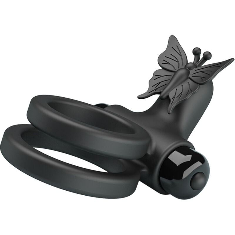 PRETTY LOVE – DOPPIO ANELLO VIBRANTE CON STIMOLATORE NERO