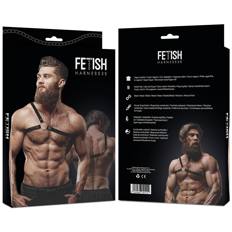 FETISH SUBMISSIVE ATTITUDE – Harness mit gekreuzten Schulterriemen aus Ökoleder