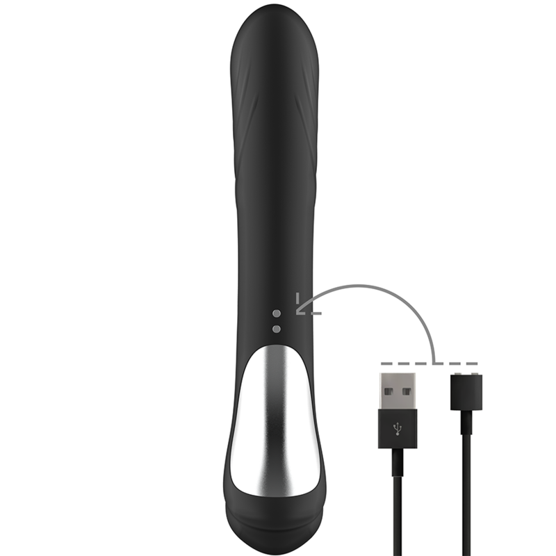 BLACK&SILVER Jamie – Wiederaufladbarer Rabbit-Stimulator aus Silikon, schwarz