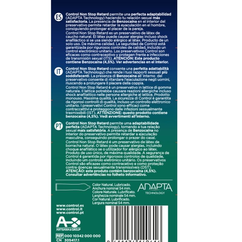 CONTROL Non Stop Retard – Condoms 12 units