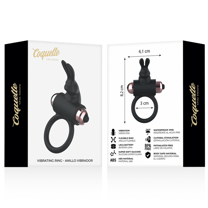 COQUETTE Chic Desire – Vibrationsring, Schwarz/Gold