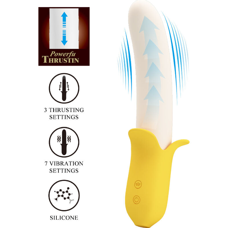PRETTY LOVE Banana Geek – Silikonvibrator mit Stossfunktion, schwarz