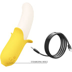 PRETTY LOVE Banana Geek – Silikonvibrator mit Stossfunktion, schwarz