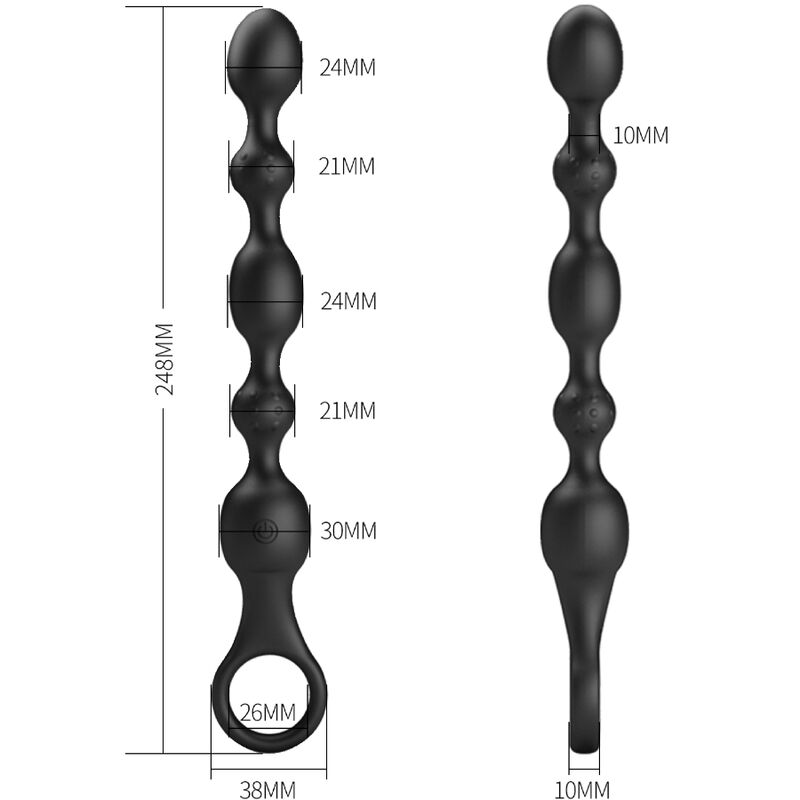 PRETTY LOVE – BALLES ANAL VAN 10 VIBRATIONS RECHARGEABLES EN SILICONE