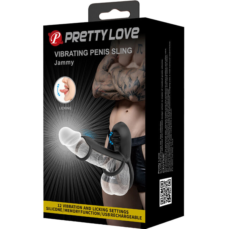 PRETTY LOVE – Jammy Penishülle mit 3 Vibrierzungen, 12 Modi