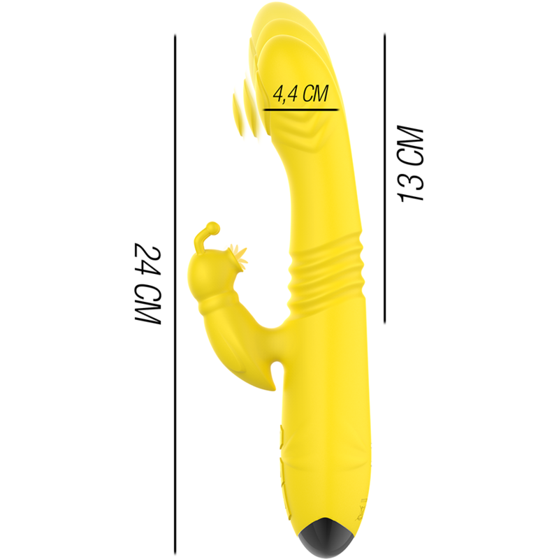 INTENSE – TOKY MULTIFUNCTION VIBRATOR UP & DOWN WITH CLITORAL STIMULATOR YELLOW