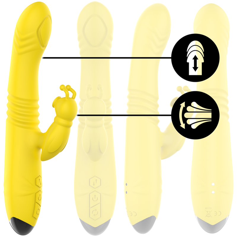 INTENSE – TOKY MULTIFUNCTION VIBRATOR UP & DOWN WITH CLITORAL STIMULATOR YELLOW