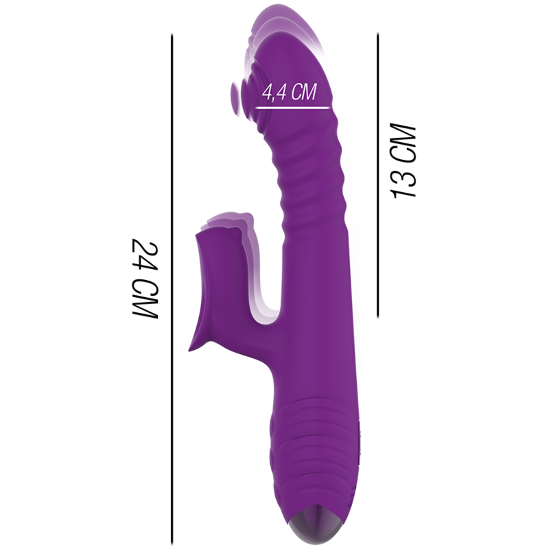 INTENSE – IGGY MULTIFUNCTION RECHARGEABLE VIBRATOR UP & DOWN WITH CLITORAL STIMULATOR PURPLE