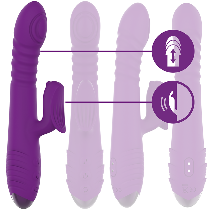 INTENSE – IGGY MULTIFUNCTION RECHARGEABLE VIBRATOR UP & DOWN WITH CLITORAL STIMULATOR PURPLE