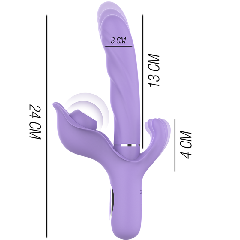 INTENSE – BILLIE MULTIFUNCTIONAL RECHARGEABLE SUCTION VIBRATOR WITH PURPLE PUSH BUTTON