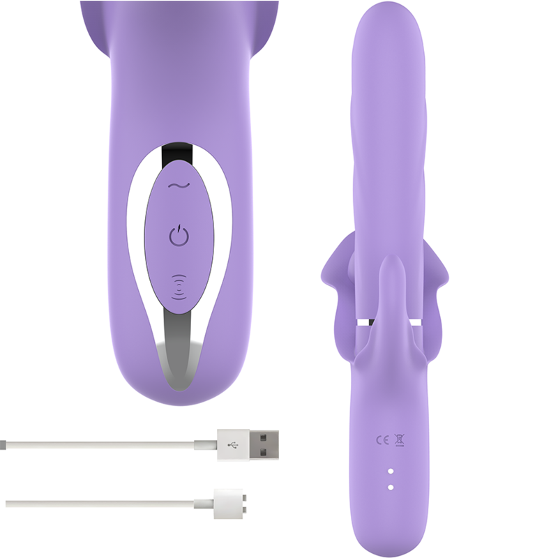 INTENSE – BILLIE MULTIFUNCTIONAL RECHARGEABLE SUCTION VIBRATOR WITH PURPLE PUSH BUTTON