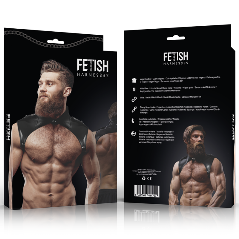 FETISH SUBMISSIVE ATTITUDE – Verstellbarer Halsharness aus Ökoleder