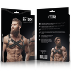 FETISH SUBMISSIVE ATTITUDE – HARNAIS DE POITRINE CROISÉ EN NÉOPRÈNE RÉGLABLE AVEC FERMETURES GLISSIÈRE POUR HOMMES