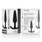 BLACK&SILVER – PLUG ANAL EN SILICONE KAEL AVEC POIGNÉE MOYENNE