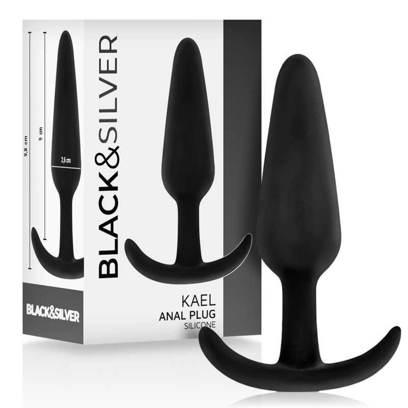 BLACK&SILVER Kael – Silikon-Analplug mit mittlerem Griff