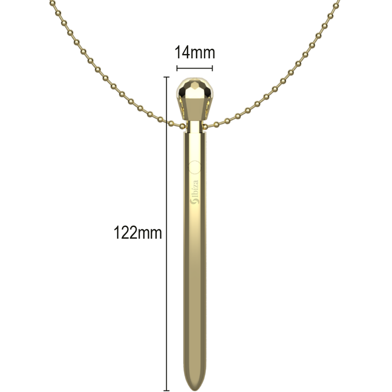 Ibiza Pocket – Clitoral stimulator with chain, gold, 12 vibration modes