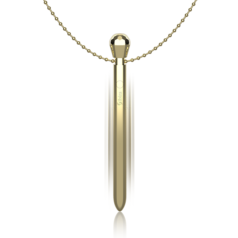Ibiza Pocket – Klitoris-Stimulator mit Kette, golden, 12 Vibrationsmodi