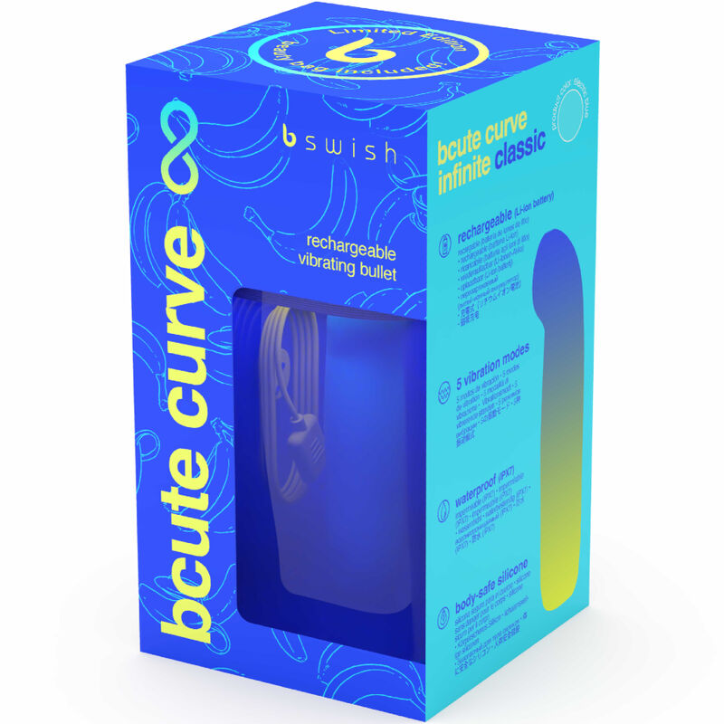 B SWISH – BCUTE CURVE INFINITE CLASSIC LIMITED EDITION BLUE SILICONE RECHARGEABLE VIBRATOR