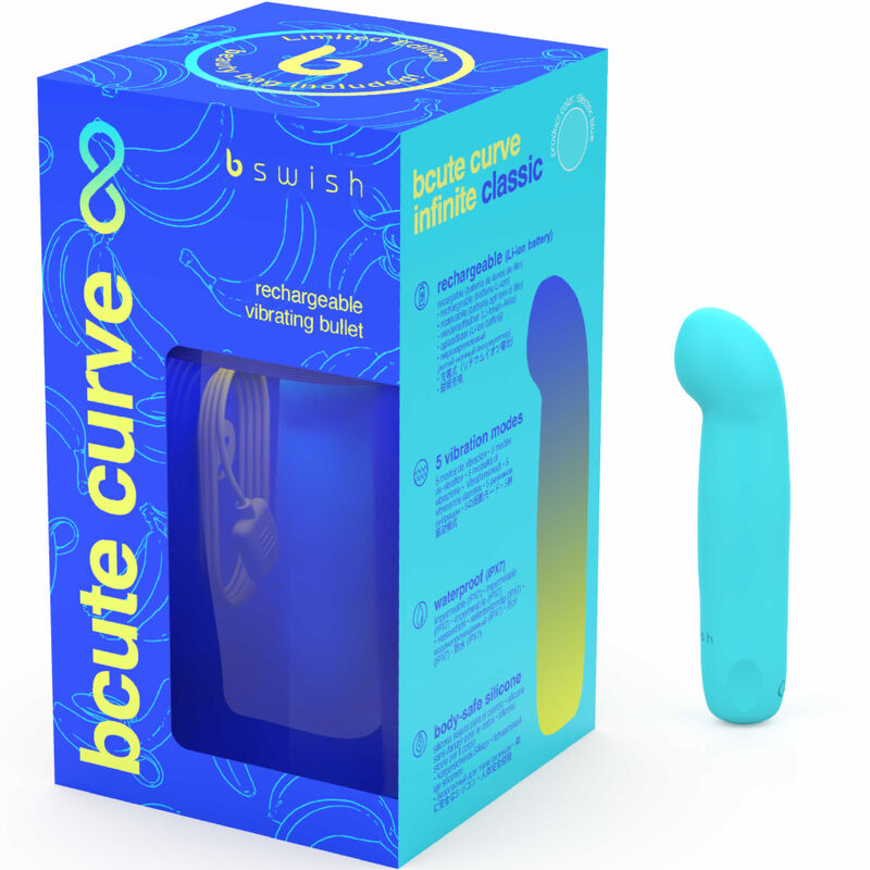 B SWISH – BCUTE CURVE INFINITE CLASSIC LIMITED EDITION BLUE SILICONE RECHARGEABLE VIBRATOR