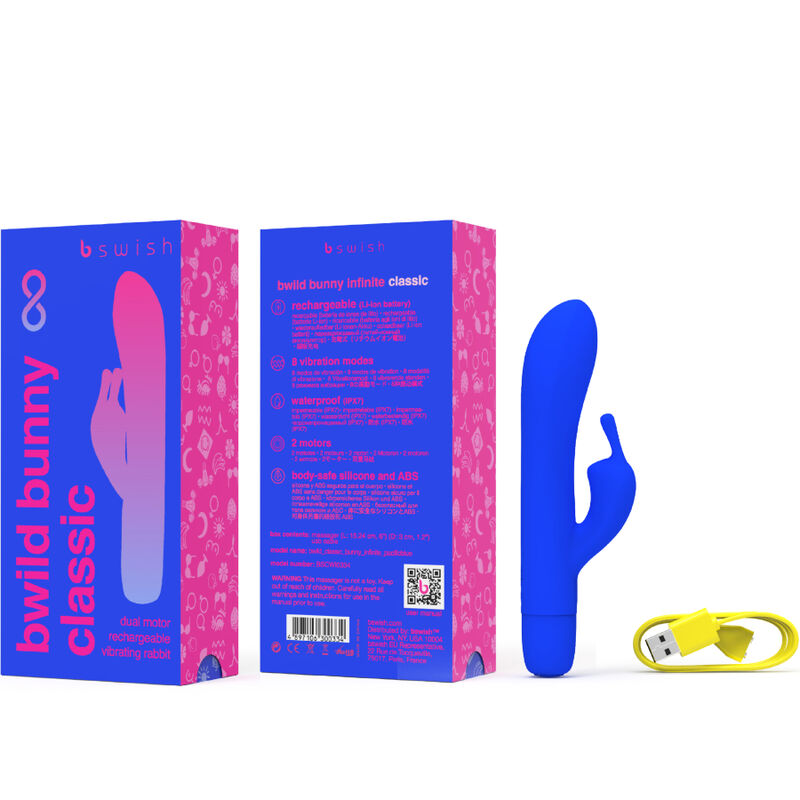 B SWISH – BWILD BUNNY INFINITE CLASSIC VIBRATORE RICARICABILE IN SILICONE BLU