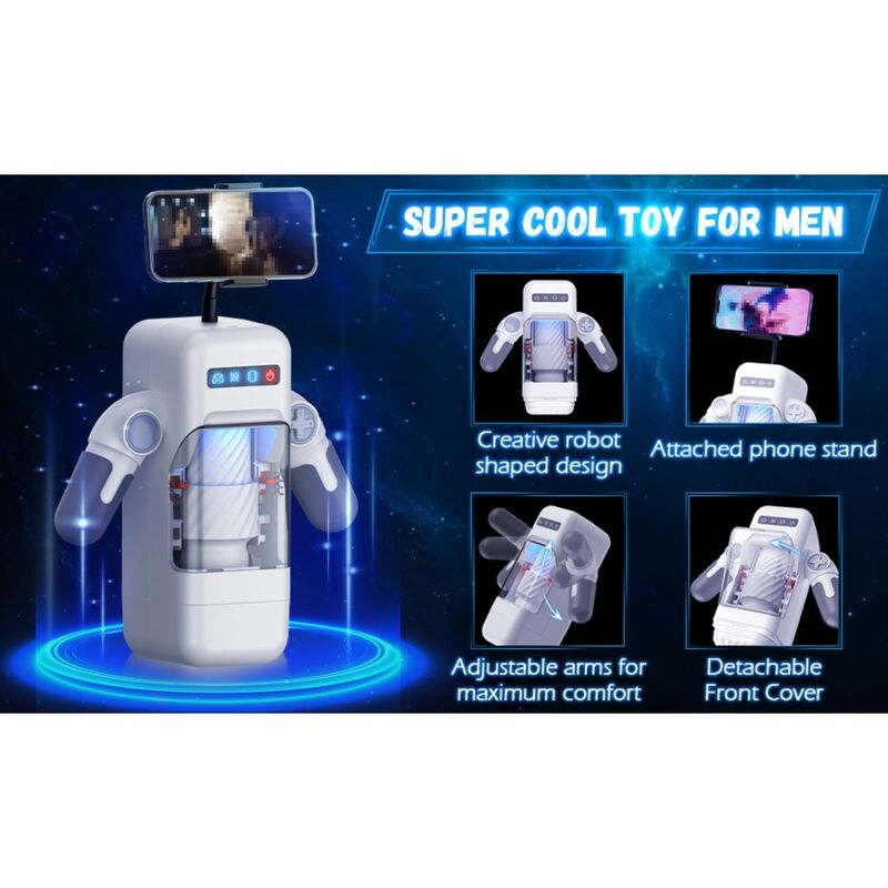 GAME CUP – MASTURBATEUR À VIBRATION DE POUSSÉE AVEC FONCTION CHAUFFANTE ET SUPPORT MOBILE – NOIR