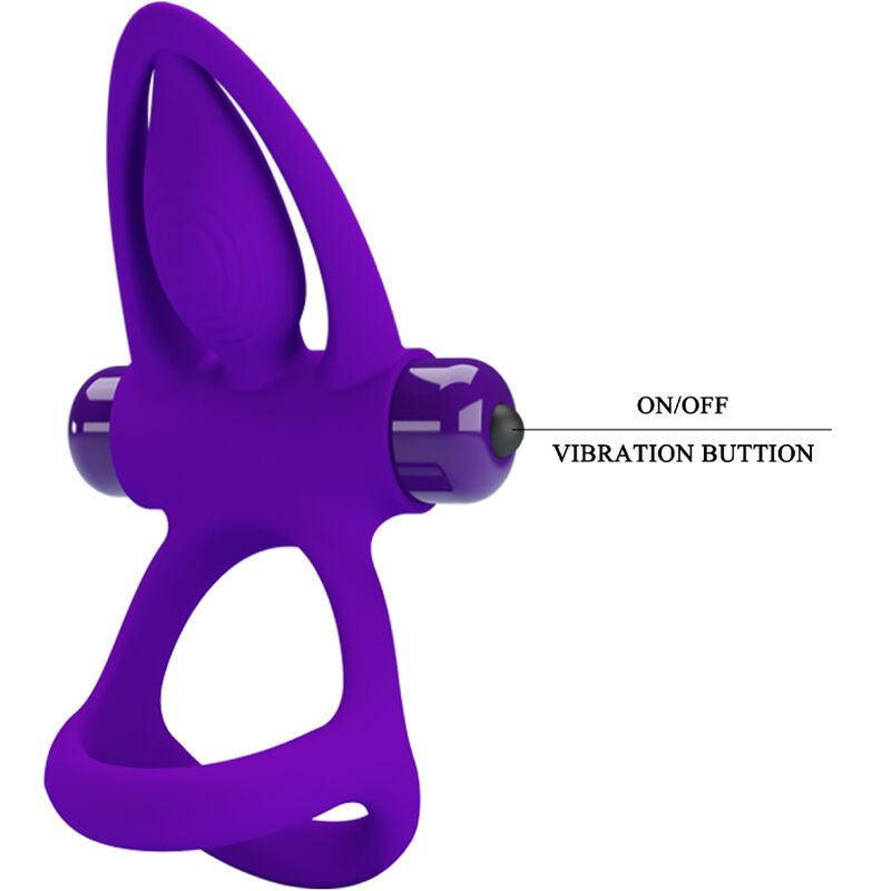 PRETTY LOVE – Vibrating ring with clitoral stimulator, 10 modes