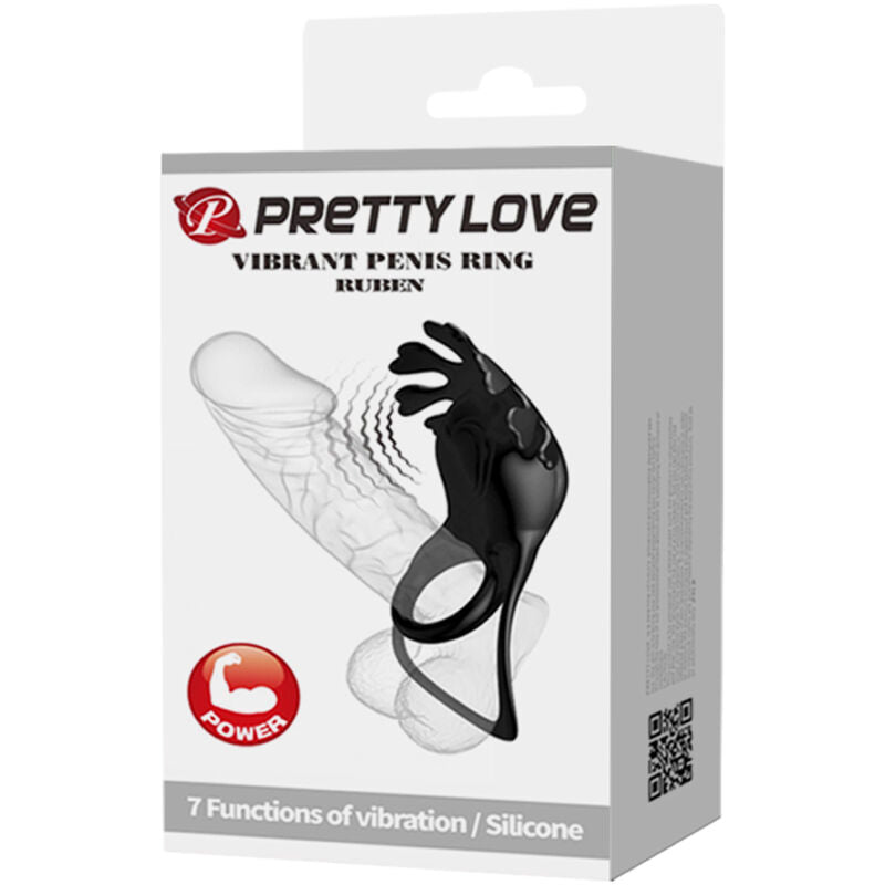 PRETTY LOVE – Ruben Vibrationsring, 7 Modi, Schwarz