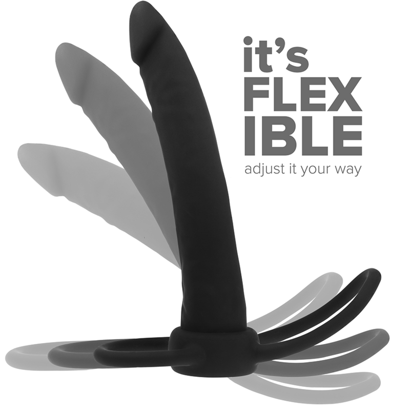 MYTHOLOGY – COBI ONYX ANAL DILDO WITH COCK AND TESTICLE RING 13 SILICONE CM