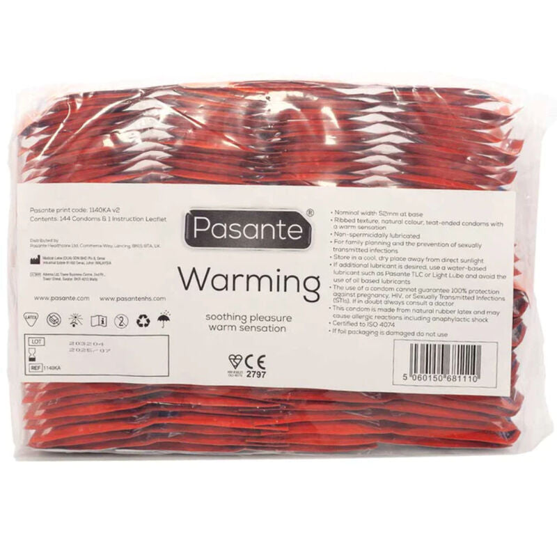 PASANTE – CONDOMS WARMING EFFECT BAG 144 UNITS