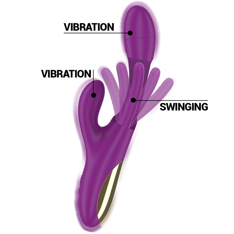 INTENSE – APOLO RECHARGEABLE MULTIFUNCTION VIBRATOR 7 VIBRATIONS WITH SWINGING MOTION PURPLE