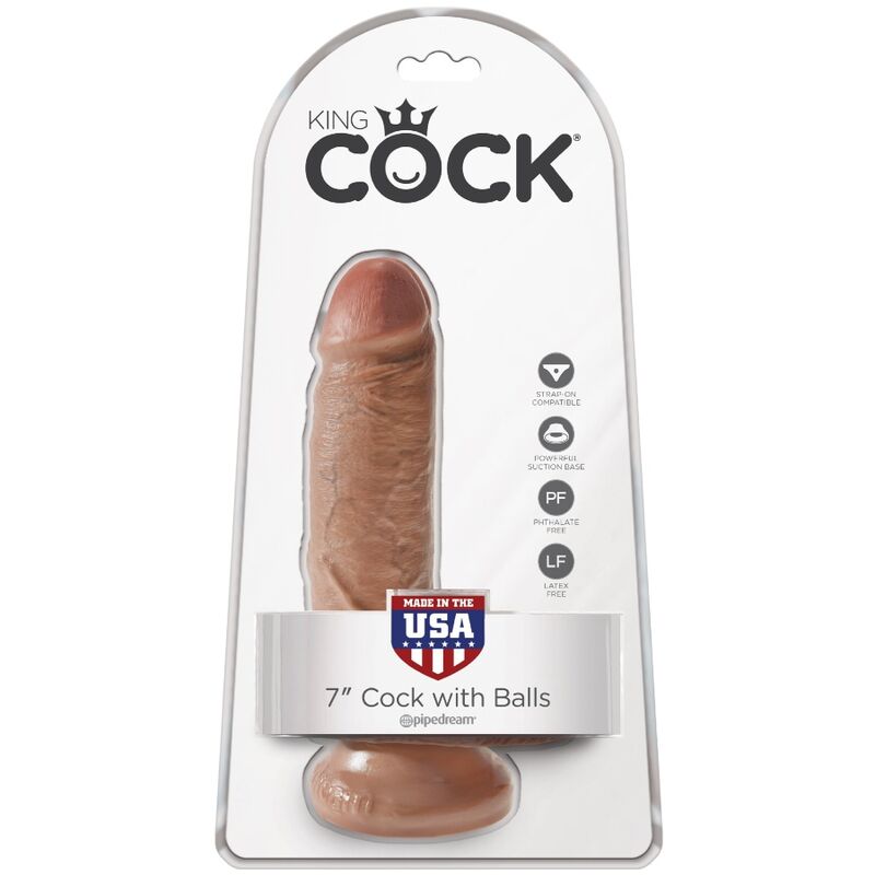 KING COCK – PENE REALISTICO CON SFERE 13.2 CM CARAMEL
